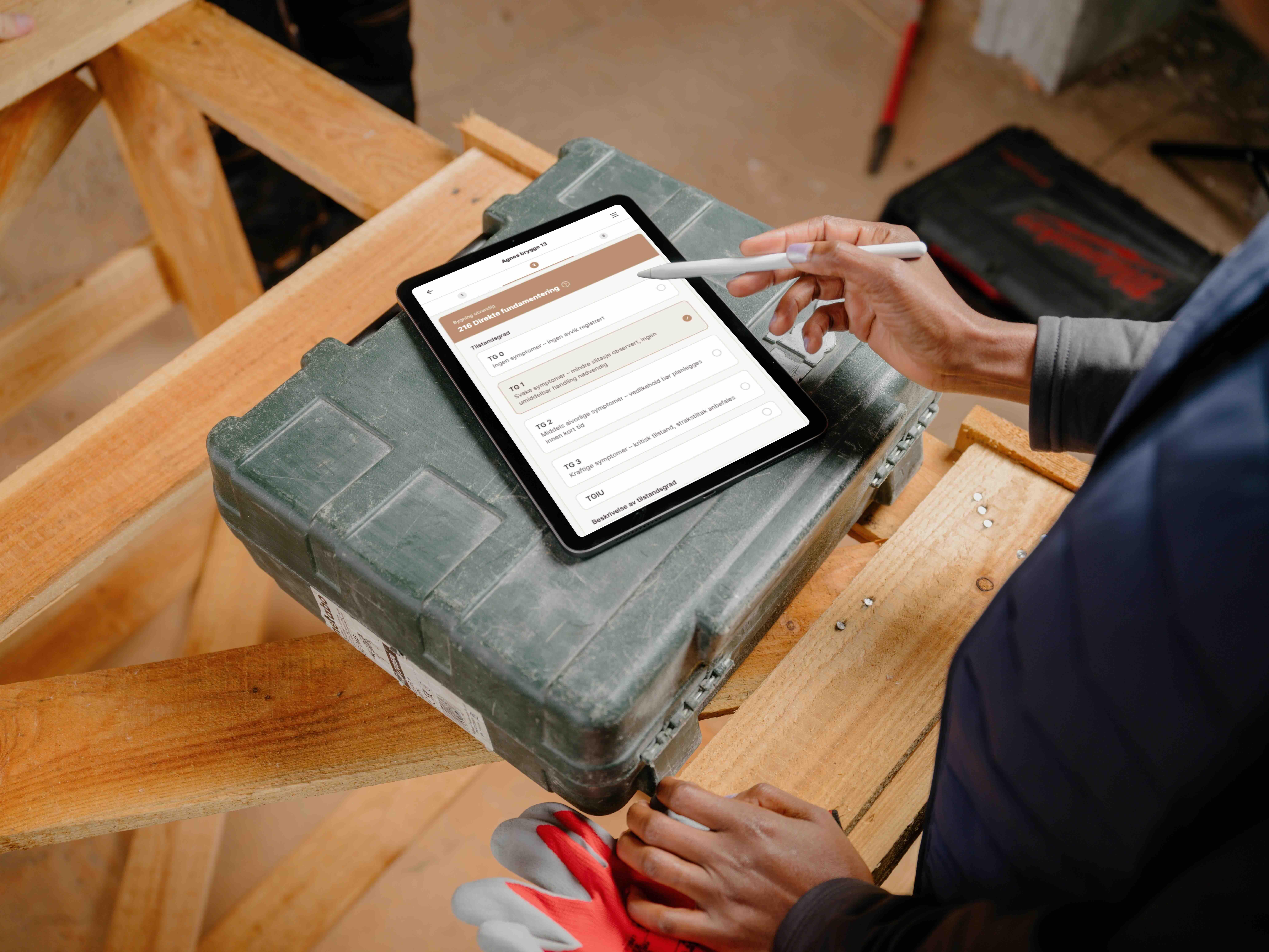 tilstandsanalyse som gjøres på ipad