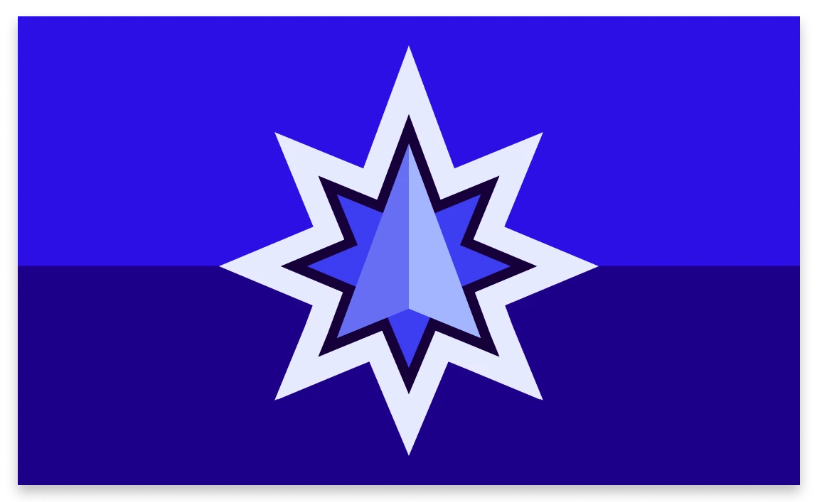 Blue flag with a large star in the middle