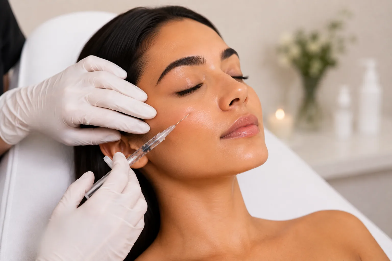 Cheek Filler Treatment Being Performed