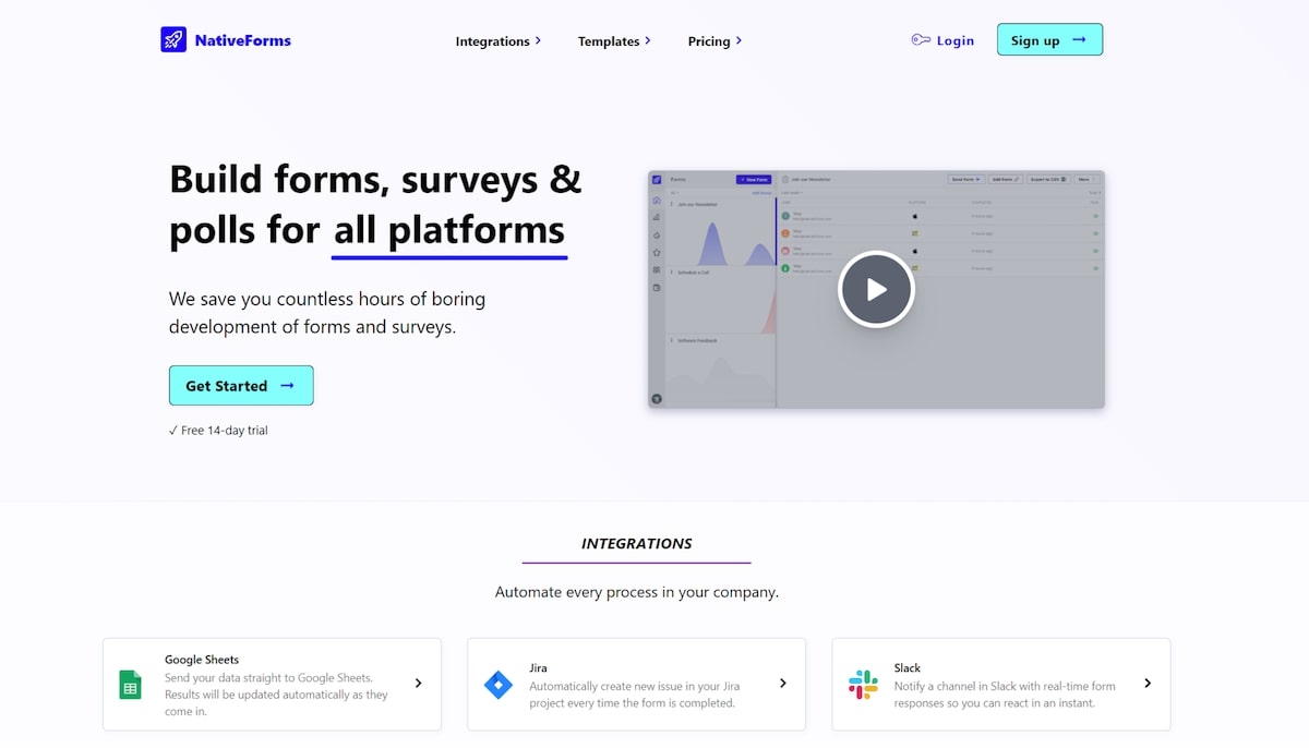 Intercom apps: NativeForms