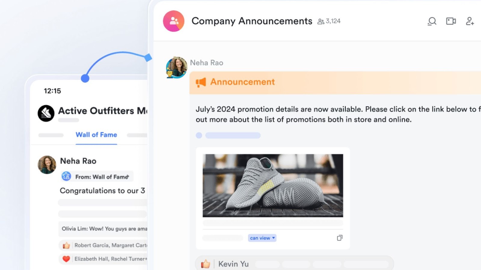 A retail company's internal communication hub