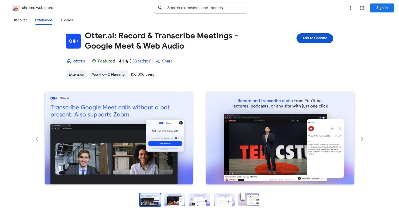 Otter.ai Chrome Extension