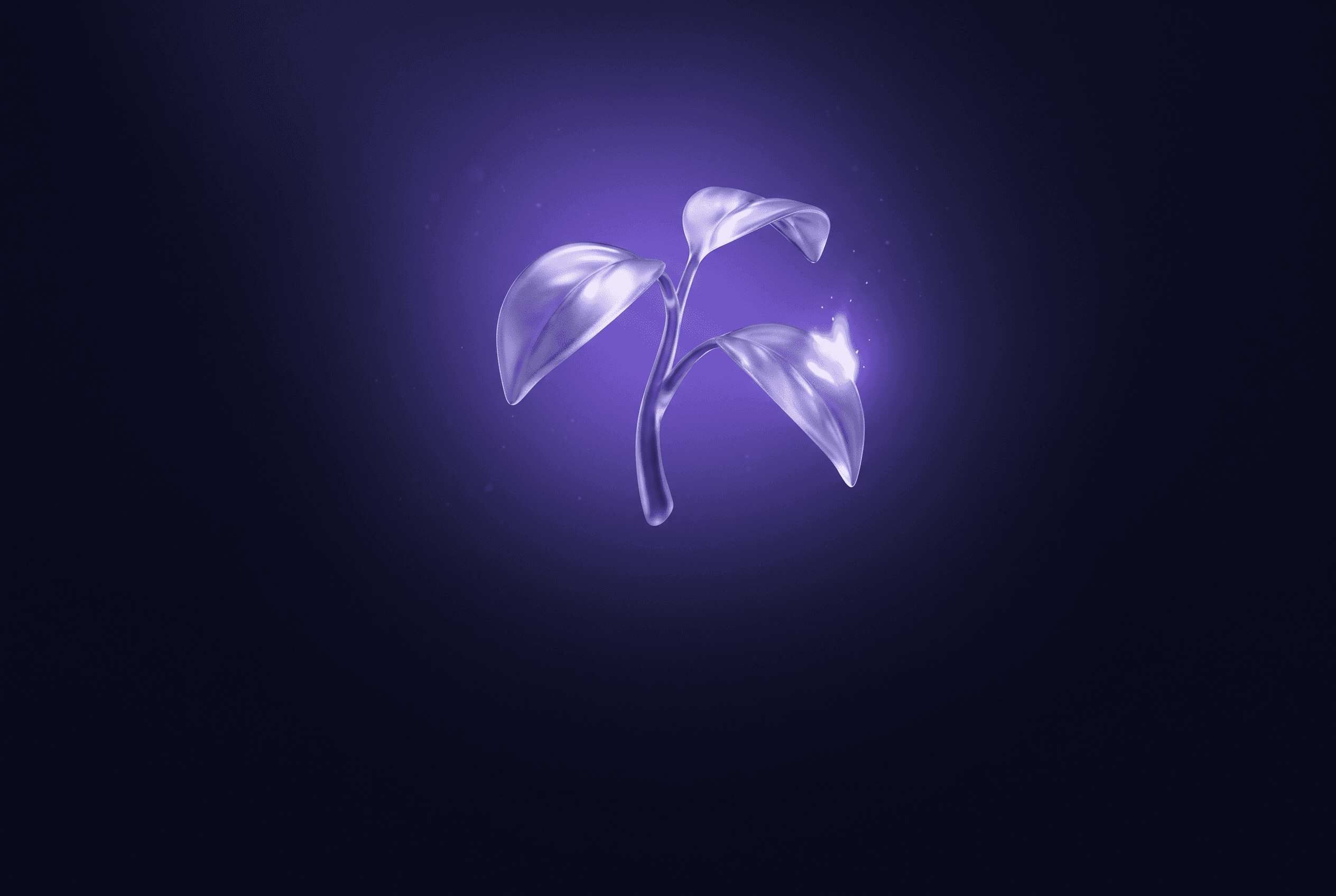 Glass sprout with a leaf relighting violet, illustrating diagnosing stalled OnlyFans growth