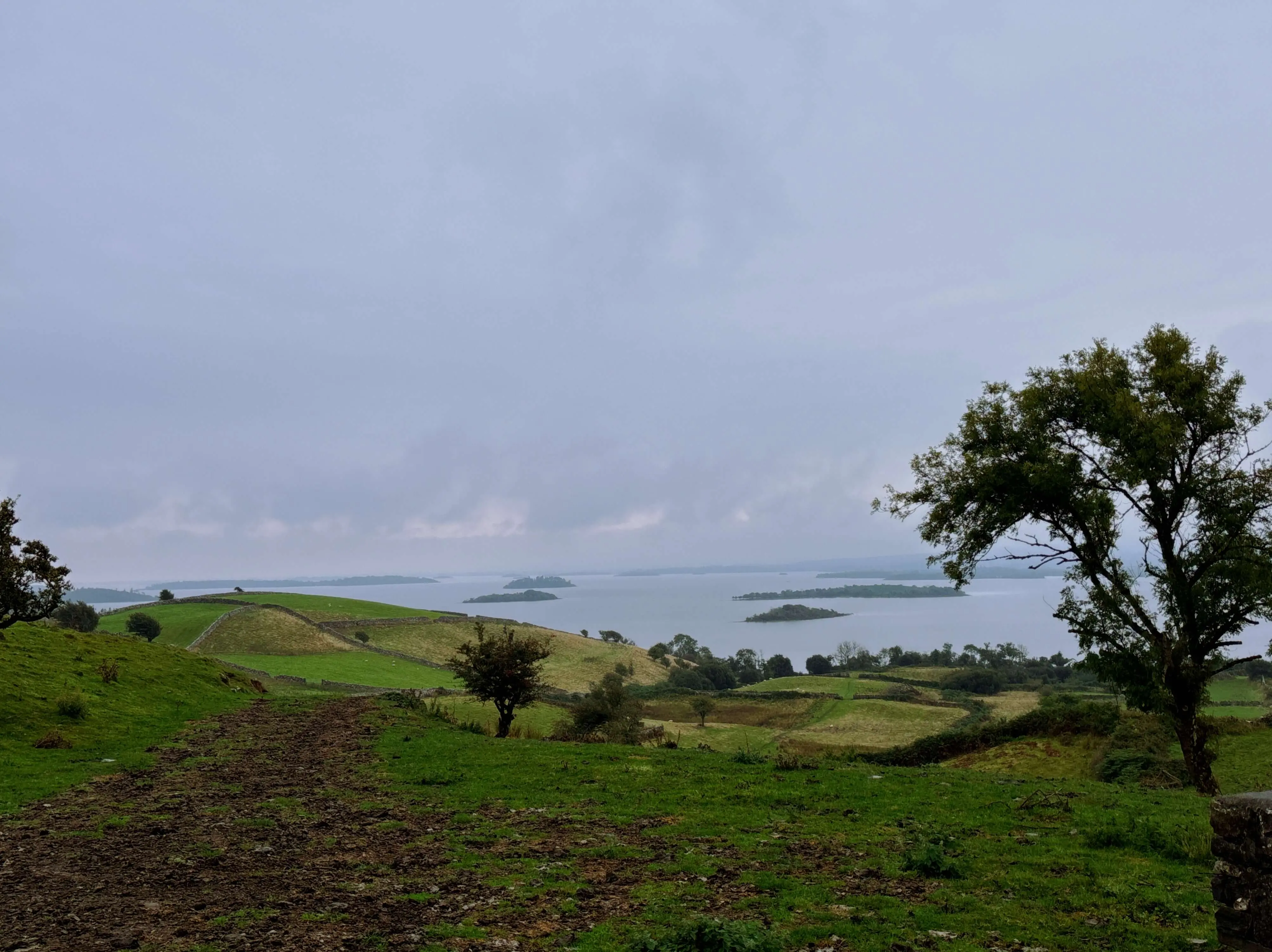 Traditional wooden lough boat drifting on Lough Corrib, Connemara, Ireland