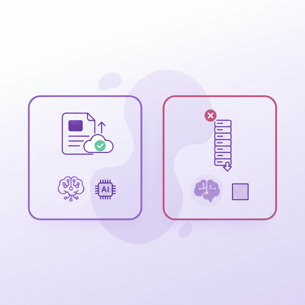 Comparing tailored AI study uploads against unverified crowdsourced flashcard decks.