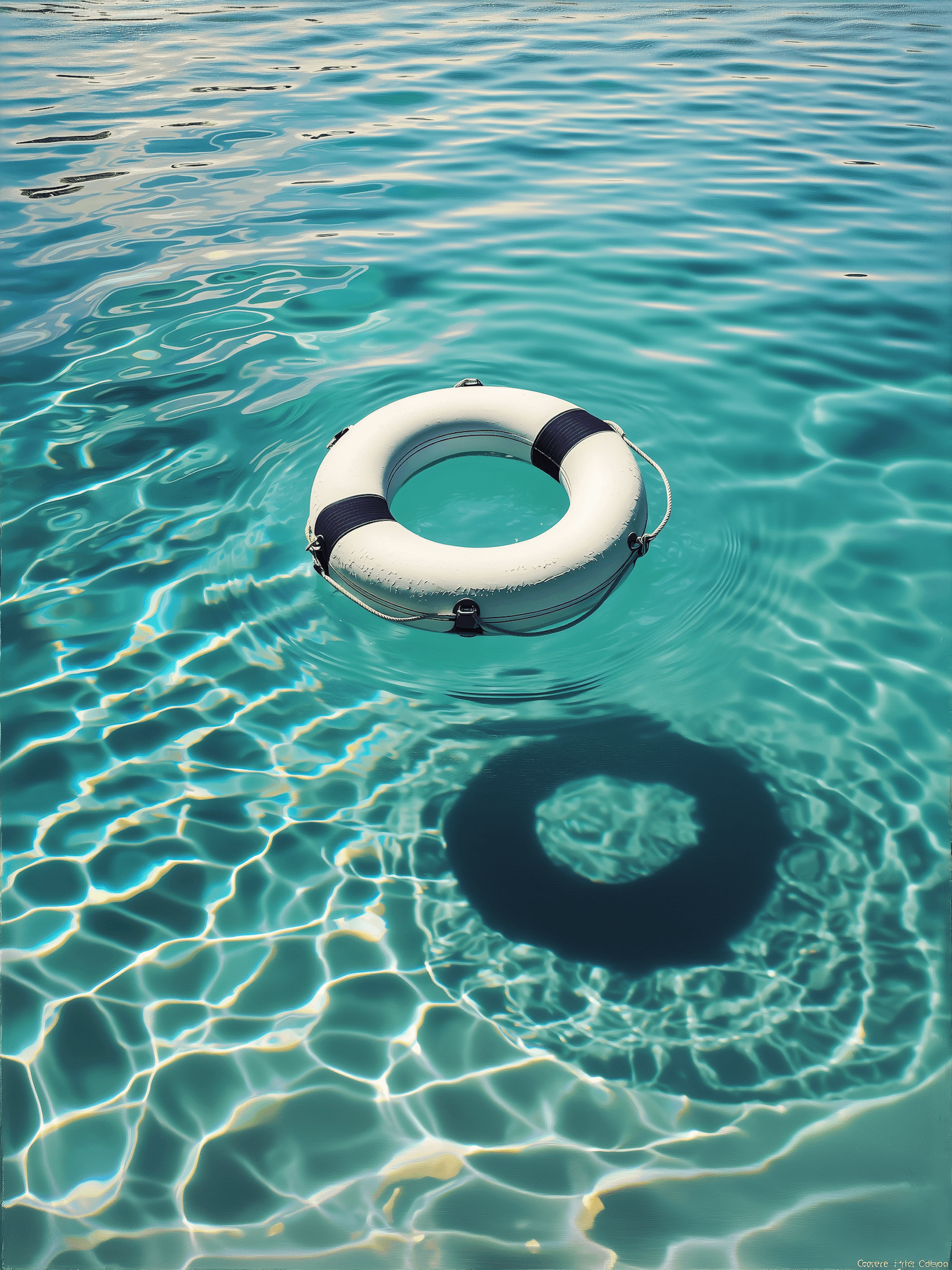 Inflatable in a pool with water