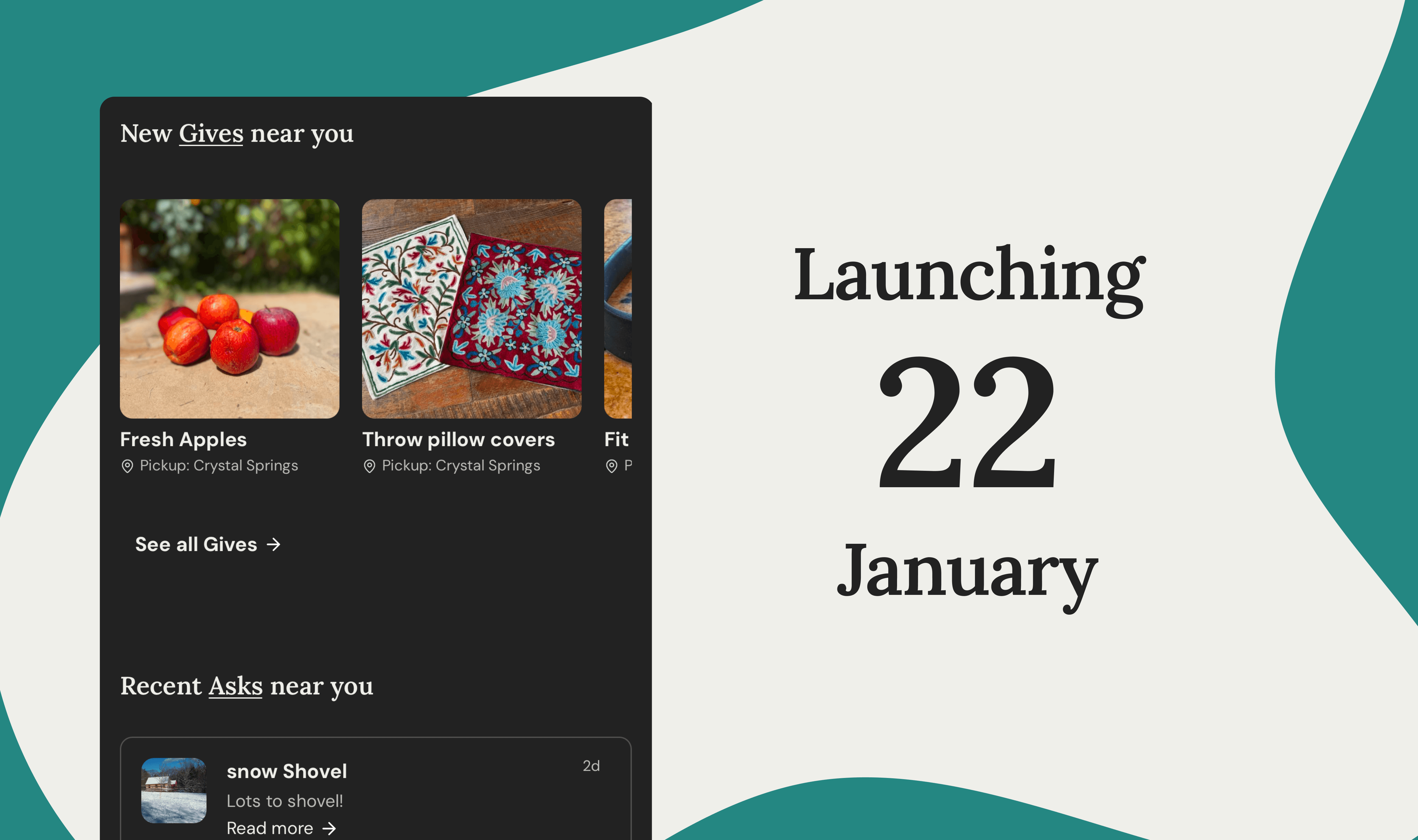 Preview of the app and launch date, January 22