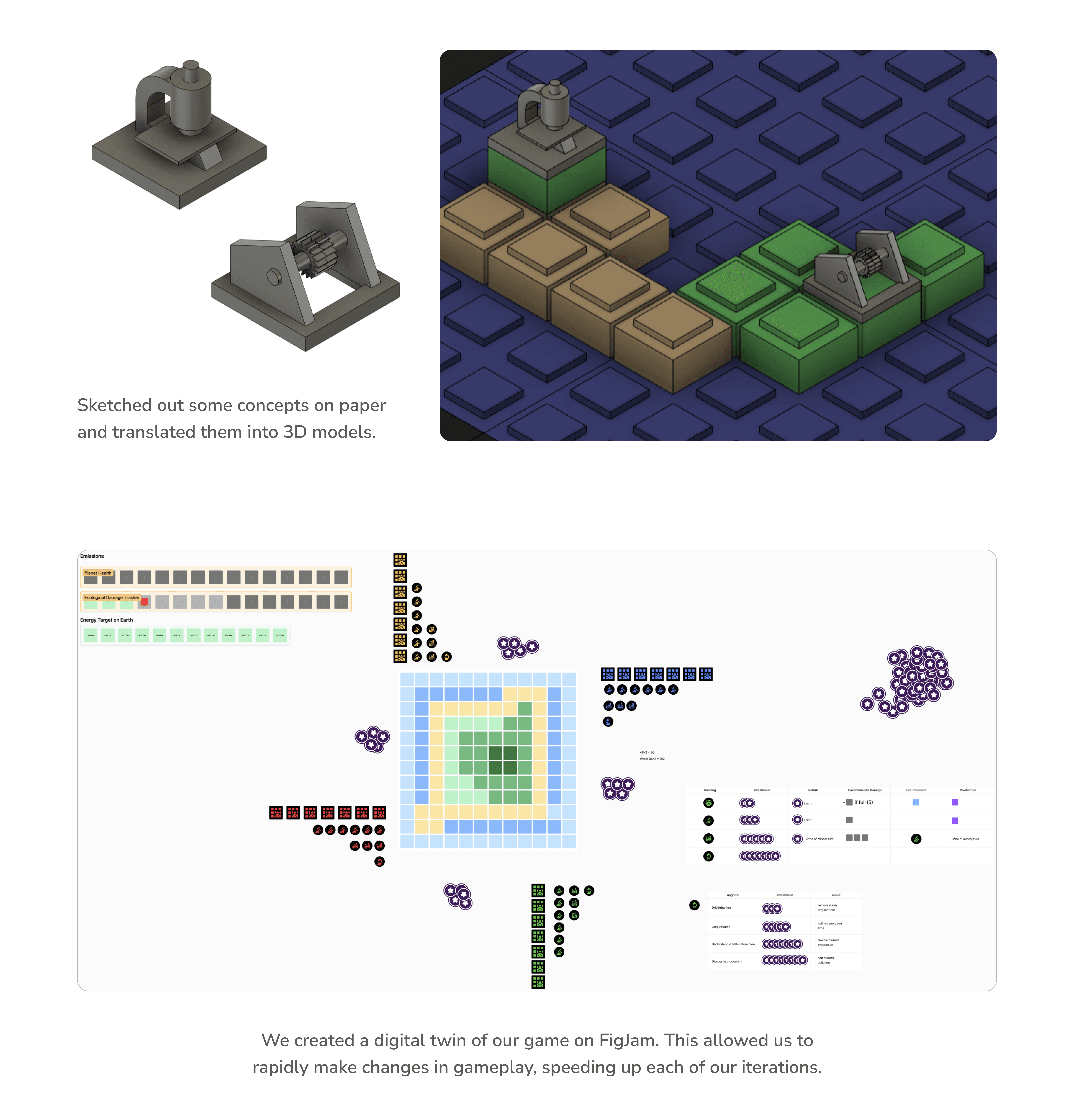 A person wearing headphones sits at a desk with a large curved monitor displaying graphic design software, surrounded by a laptop, smartphone, and potted plant, creating a modern workspace setup.