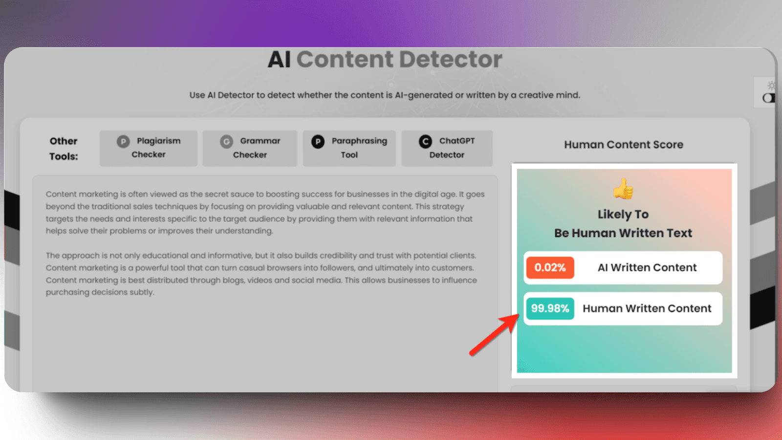 WordAI - Human content score