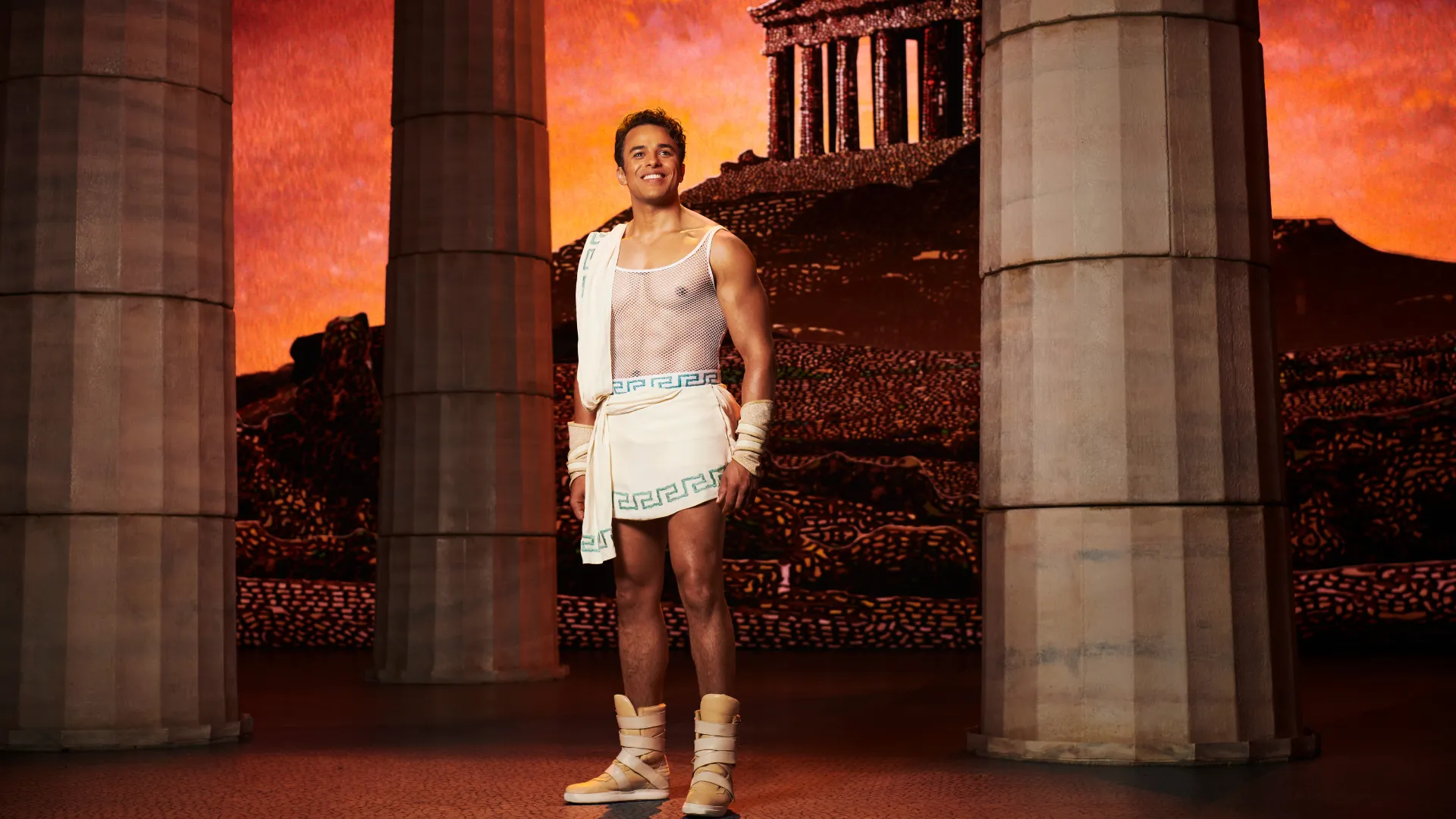 Hercules stands in the temple 