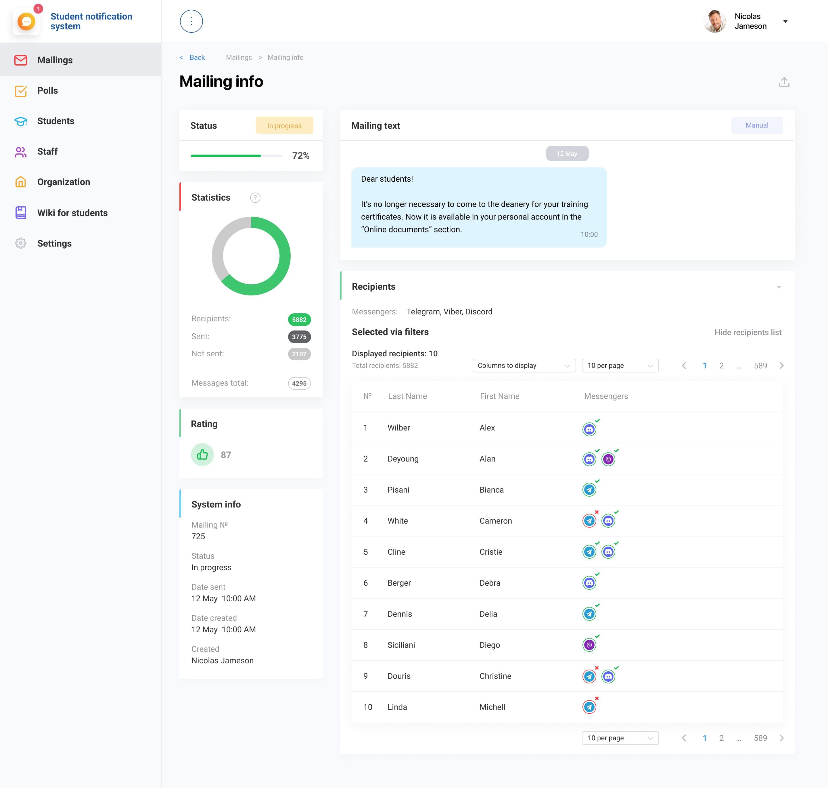 Thankdigit SNS mailings