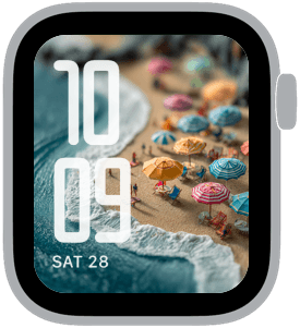 tiny worlds Apple Watch face preview 4 featuring summer.