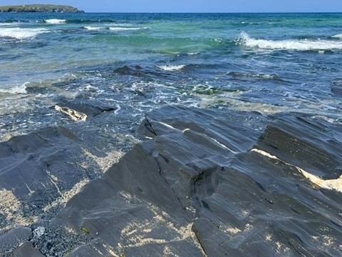 blue sky and white clouds over the sea