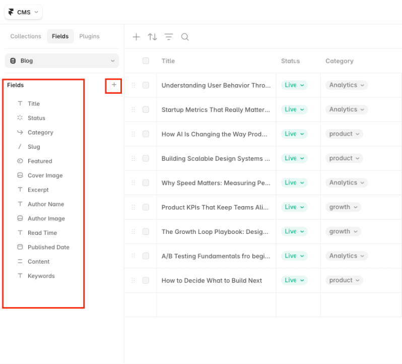 Step 2: Add Your Fields (Columns)