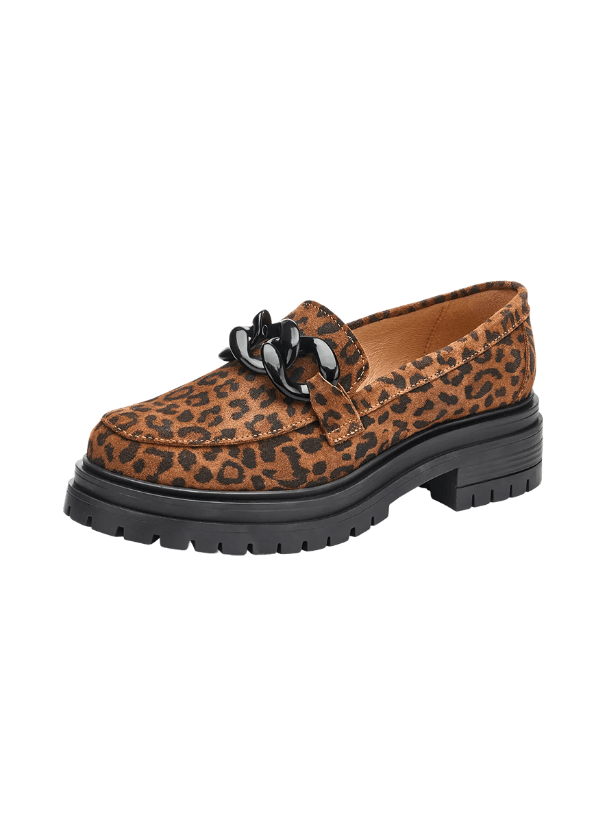 Bold print chunky loafers