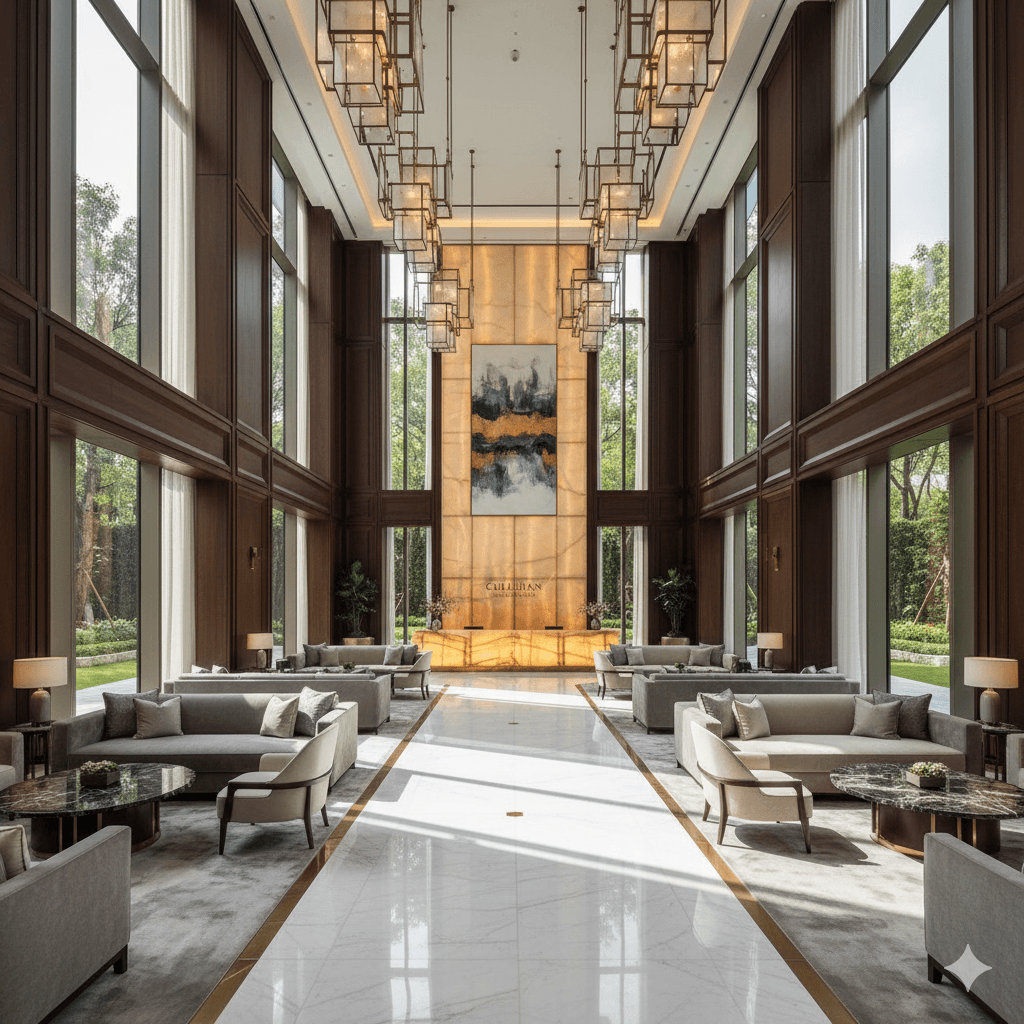 M3M The Cullinan Noida: Grand double-height lobby