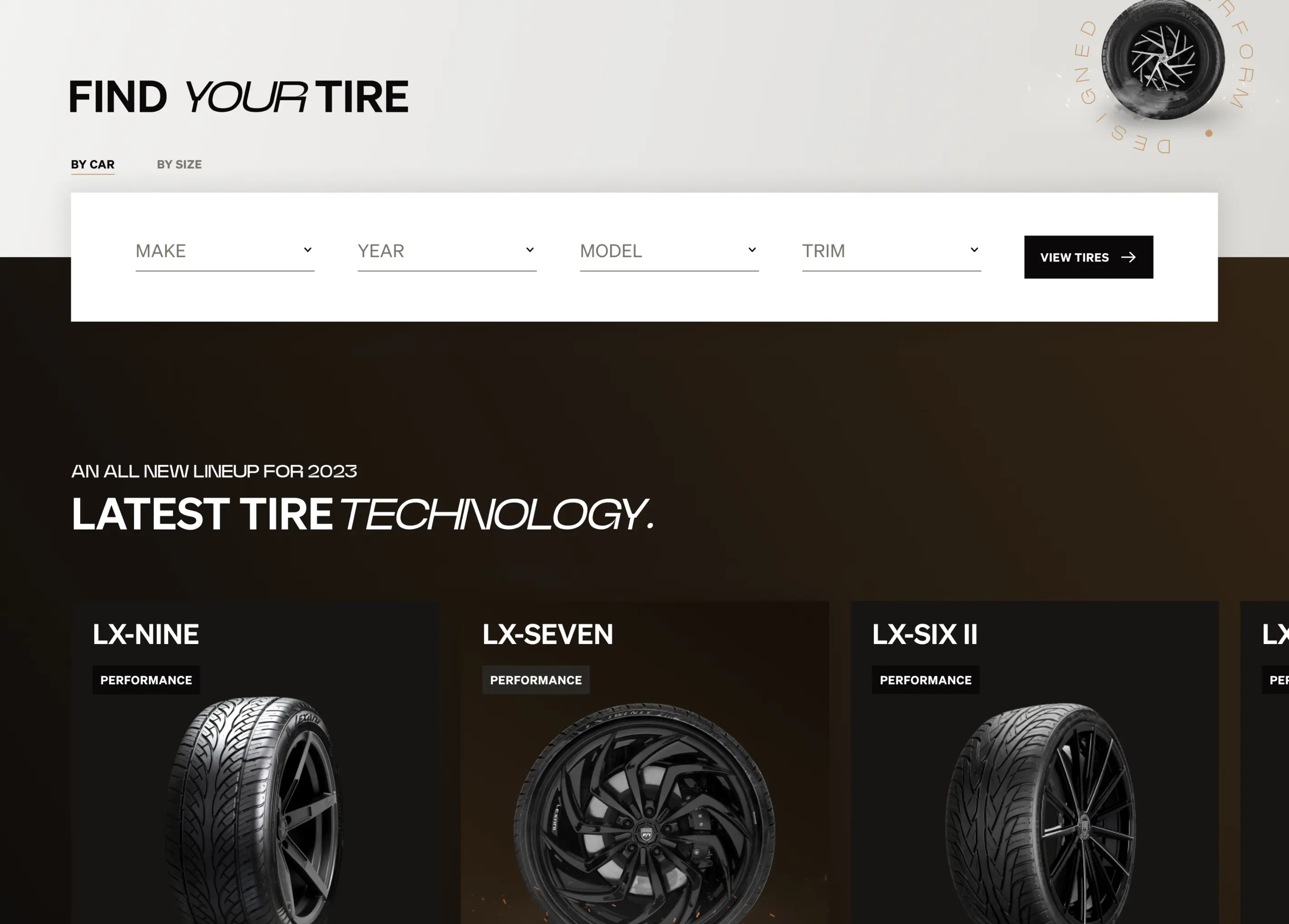 find your tire feature