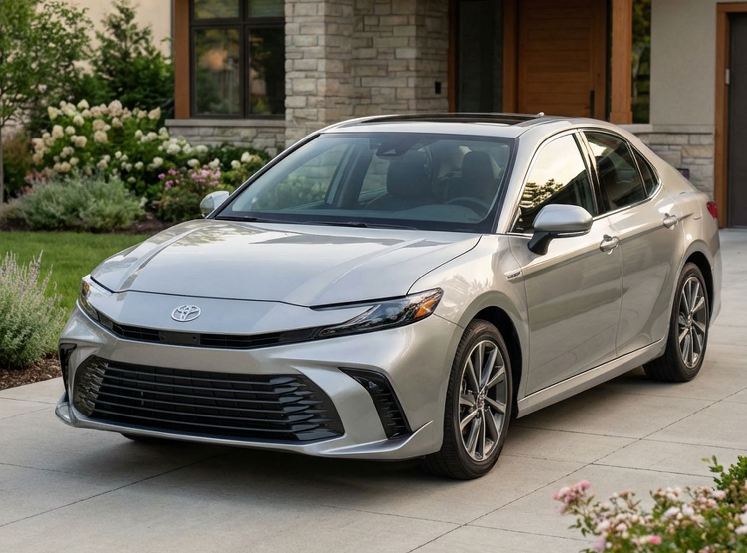 samochód osobowy na podjeździe przy domu – wygoda i komfort użytkowania auta