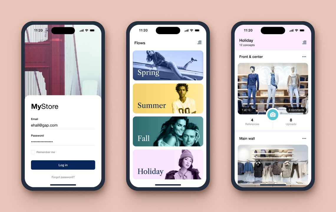 Mobile screens for MyStore