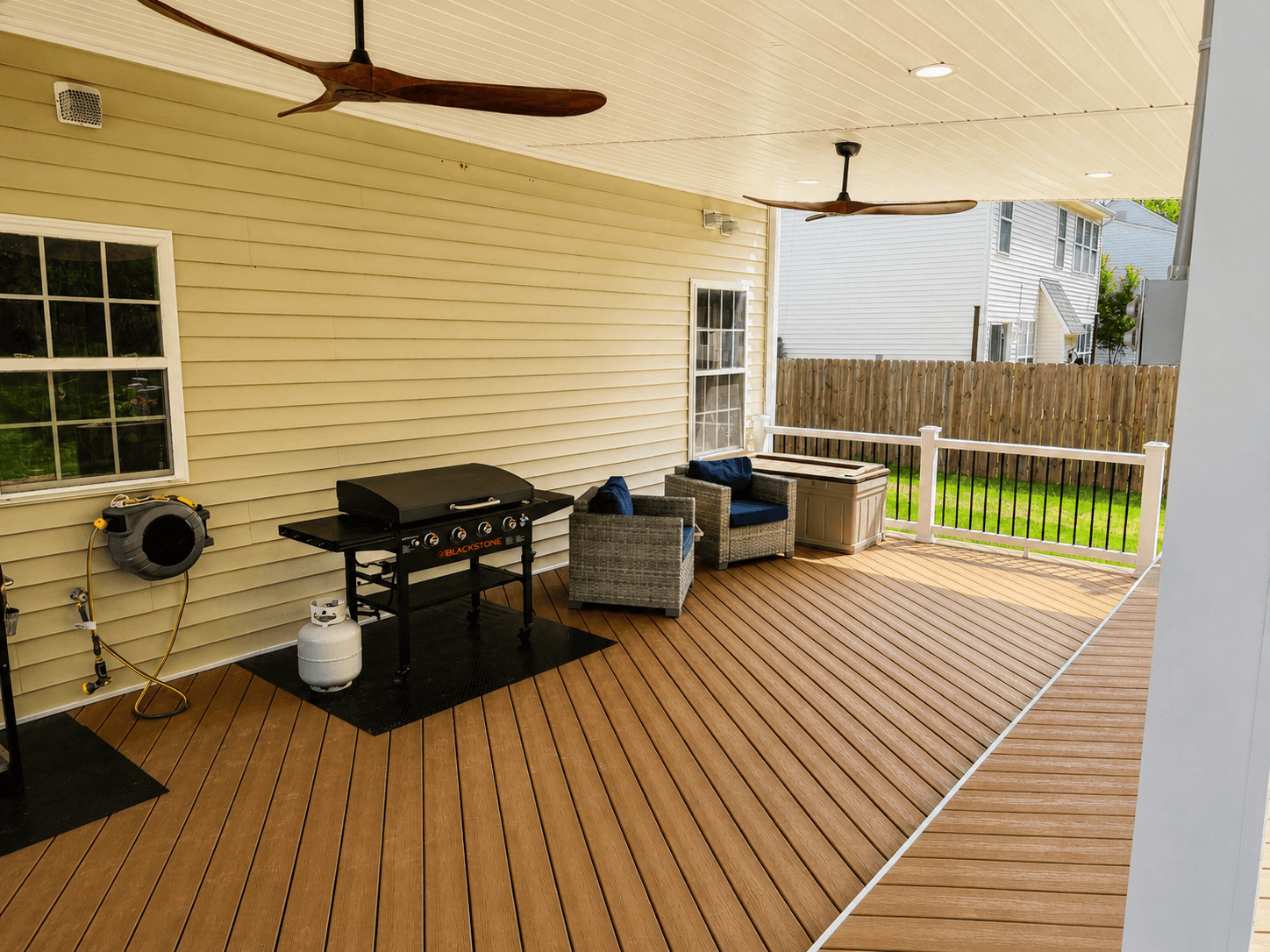 Covered Trex Deck With Electrical