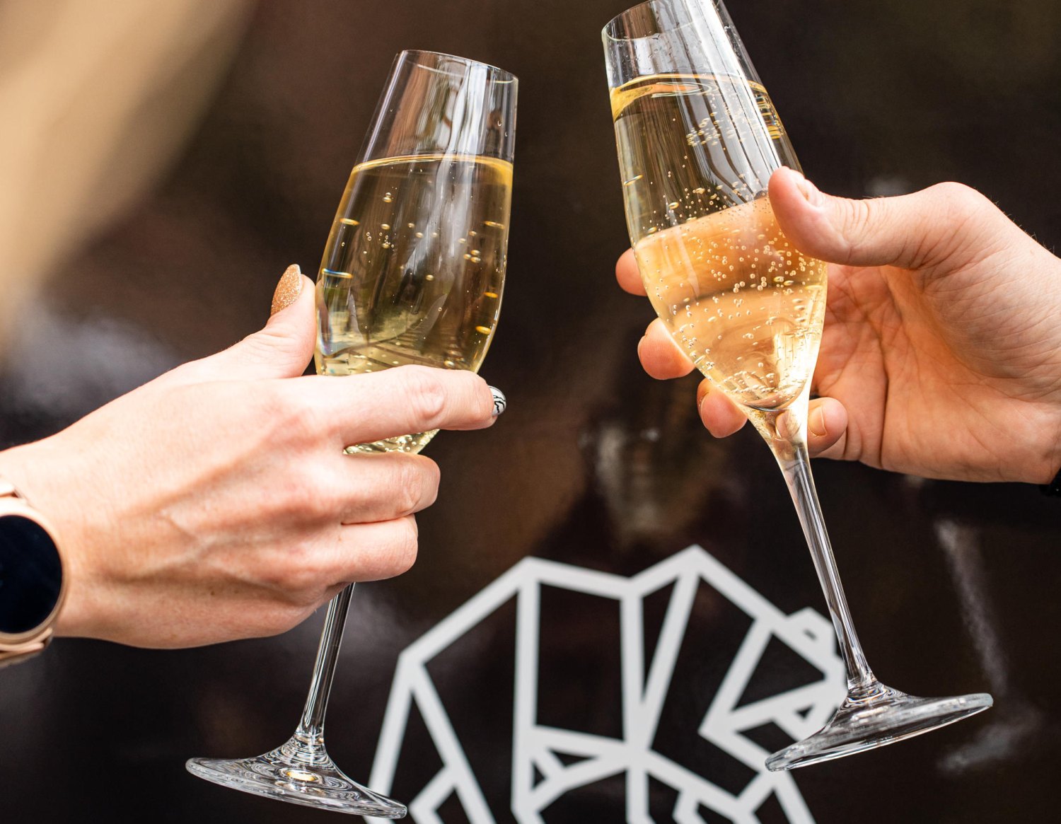Andrzejki firmowe w Niedźwiedziej 25 – toast kieliszkiem prosecco podczas firmowego wieczoru integracyjnego