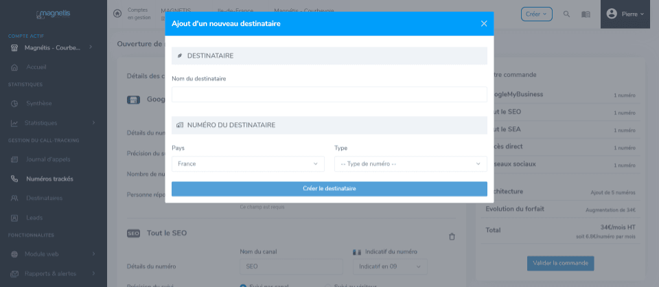 Validation paramètres
