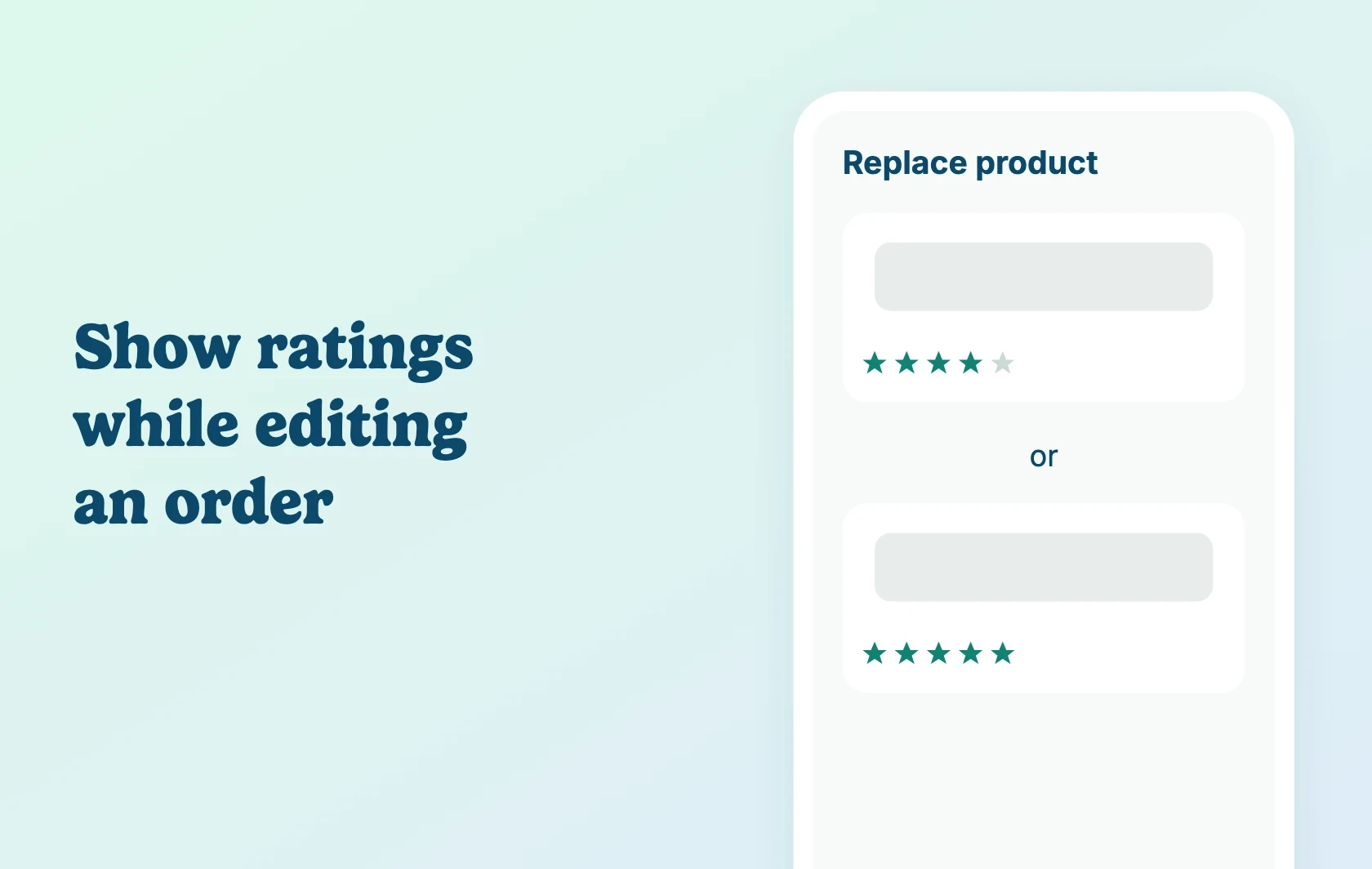 Judge.me and Revize integration: two product options in order editing each show their own star rating.