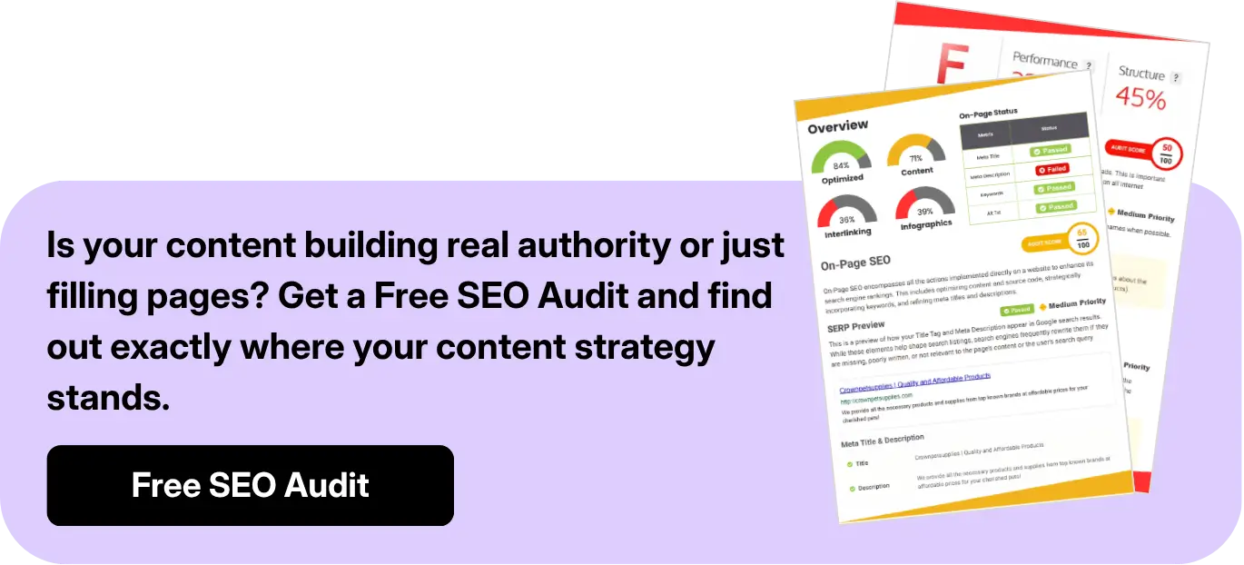 Free SEO Audit Check if your content builds real authority