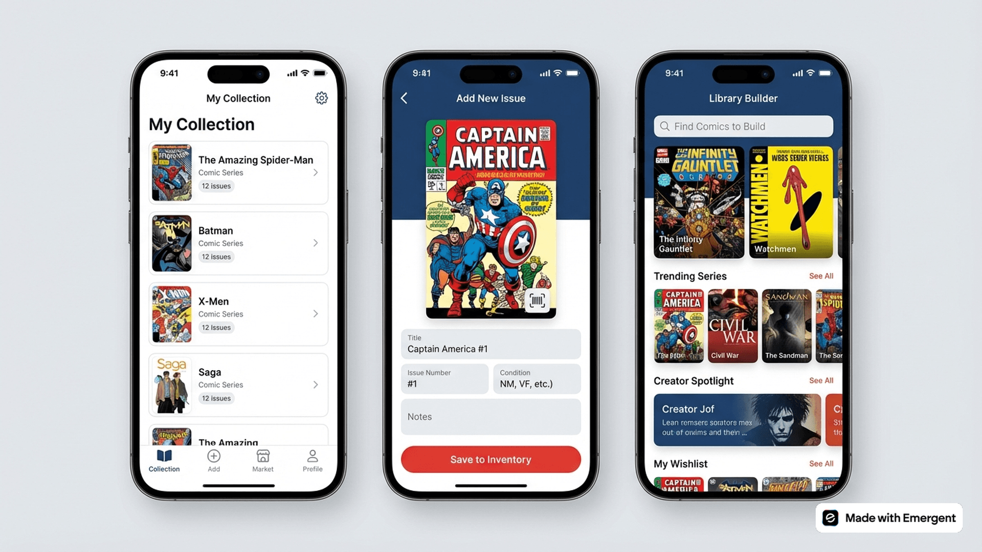 Comic Book Inventory App Made With Emergent