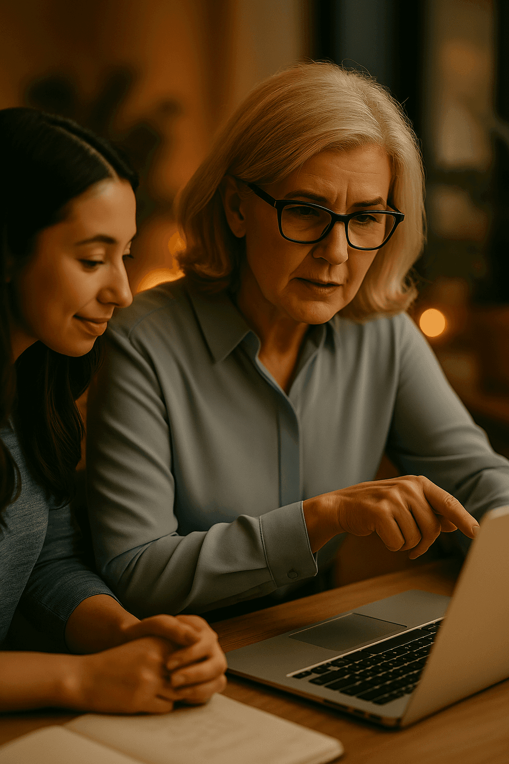 Two association professionals matches members into learning communities