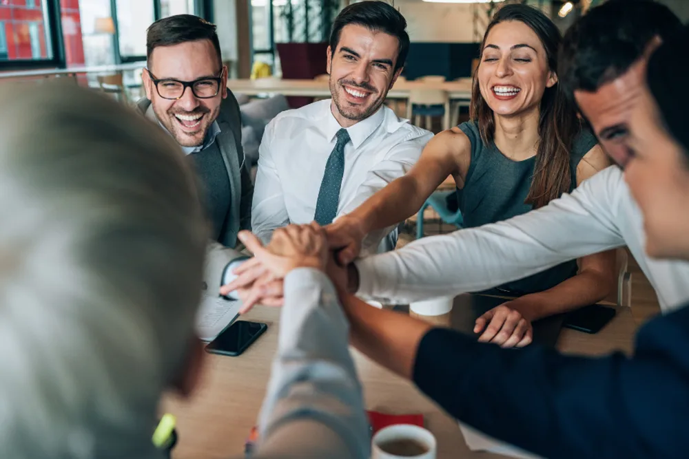 Business team using analytics software for smarter decisions