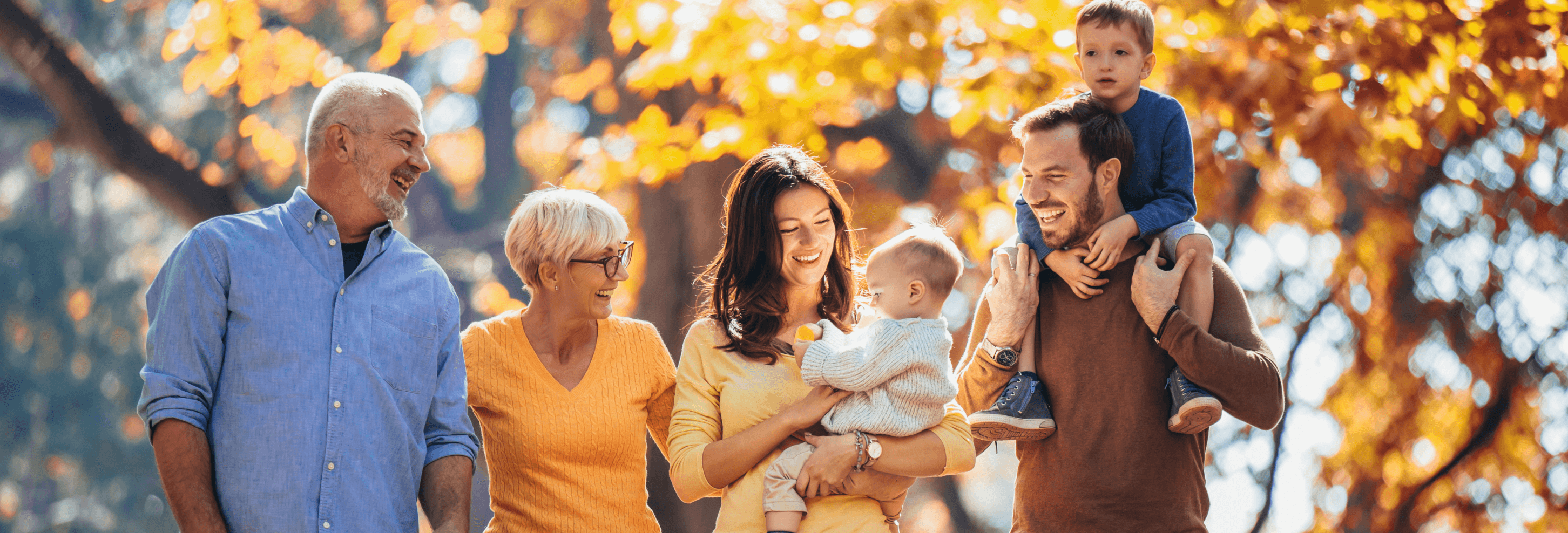 Happy family in fall season