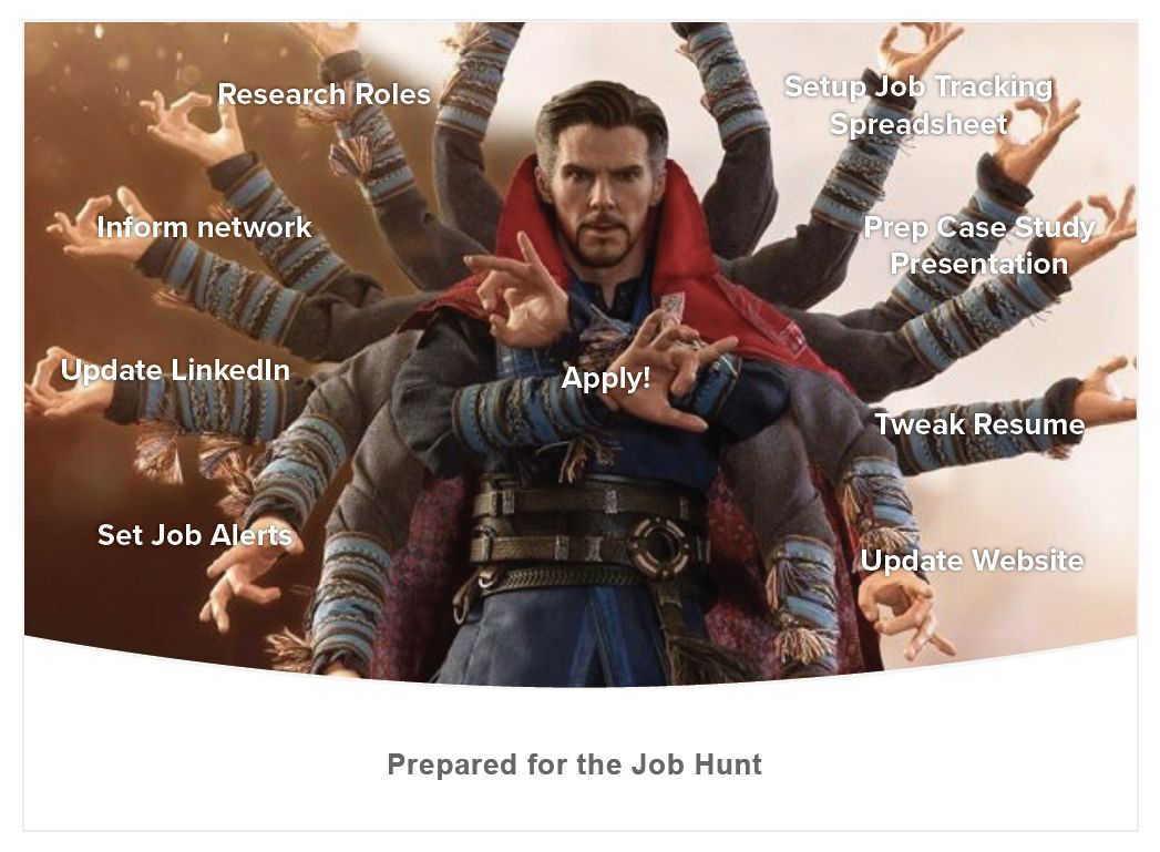 Dr. Strange casting a spell to apply for UX jobs