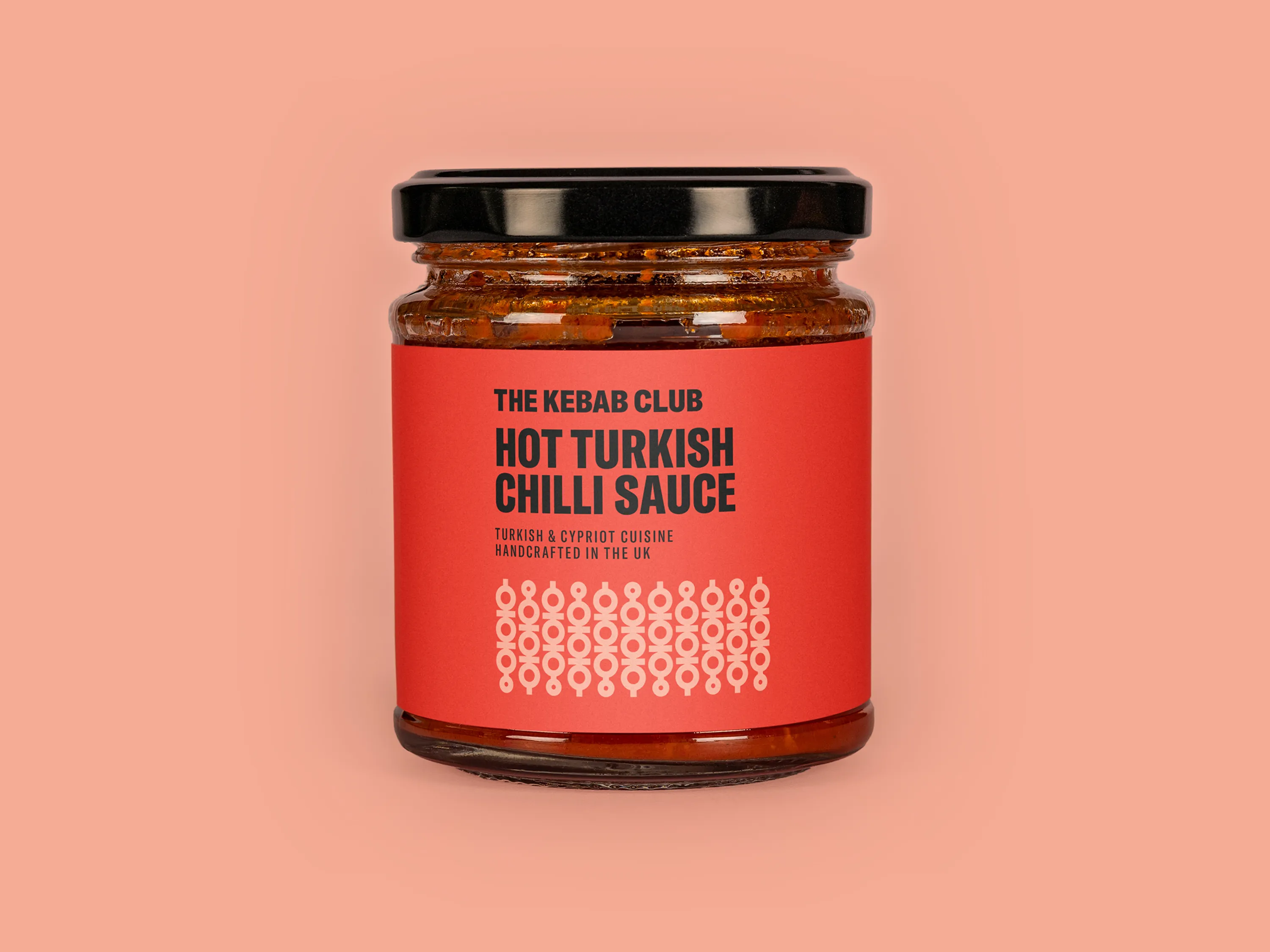 A jar of The Kebab Club Hot Turkish Chilli Sauce