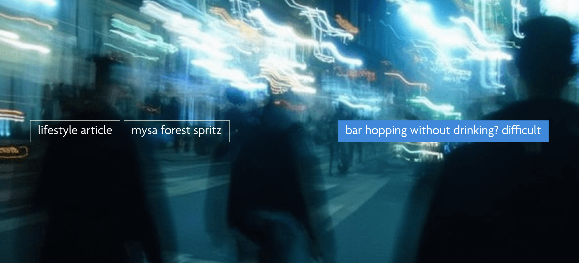 a group of sober young people looking for a non-alchohlic bar in a big city