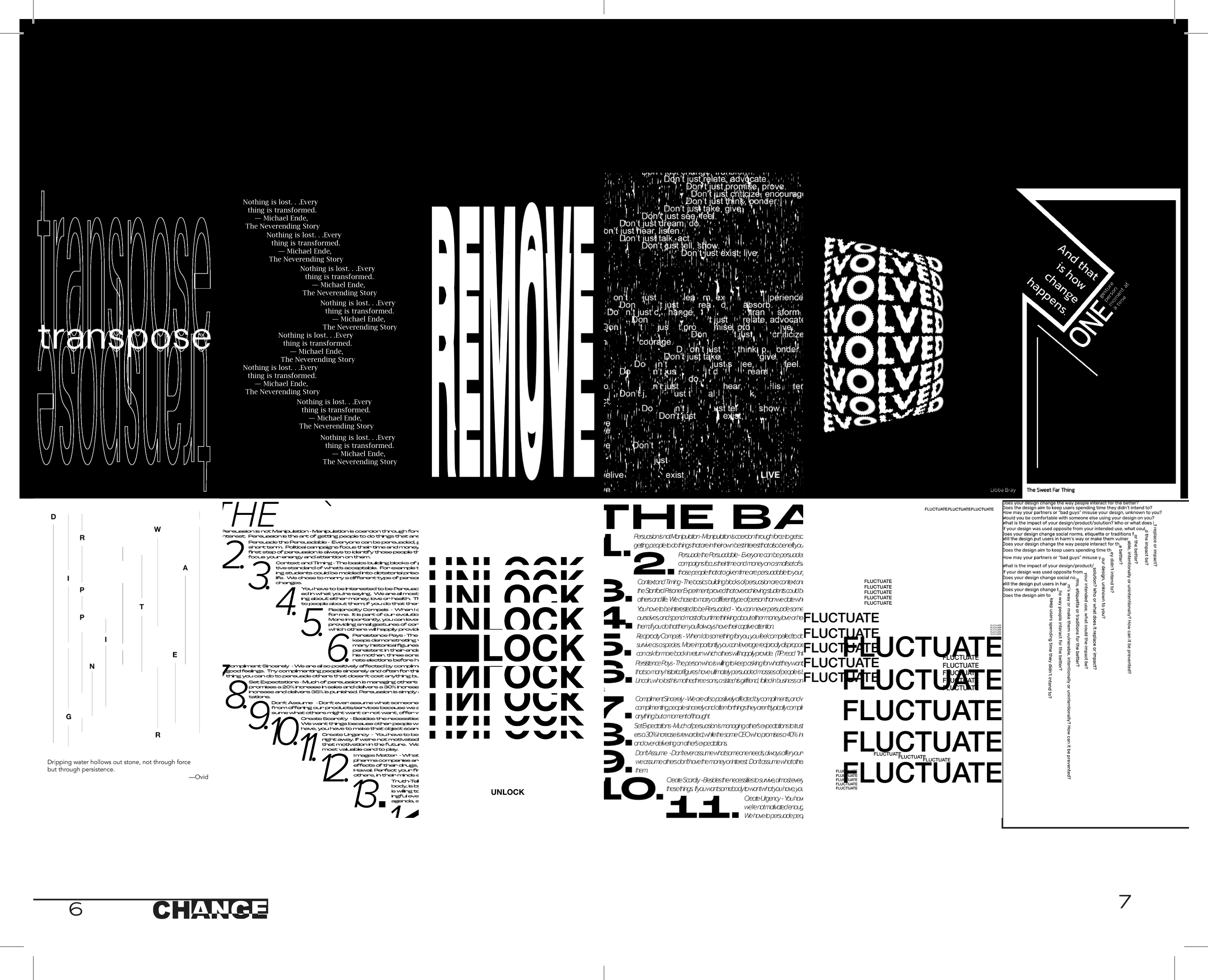 Page layout consisting of collaboration of typography experiments. 