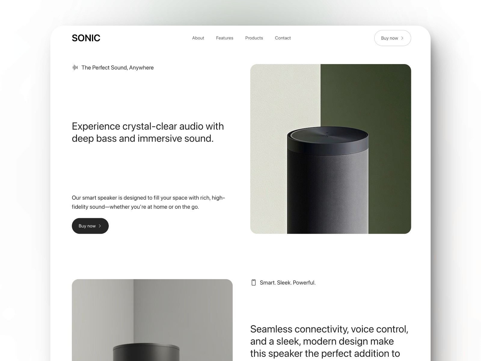 Sonic — 极简现代电商网站设计灵感