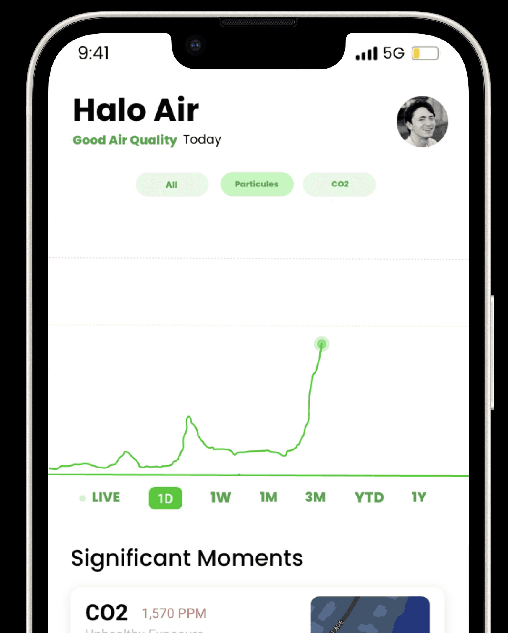 Halo Air air quality tracking app