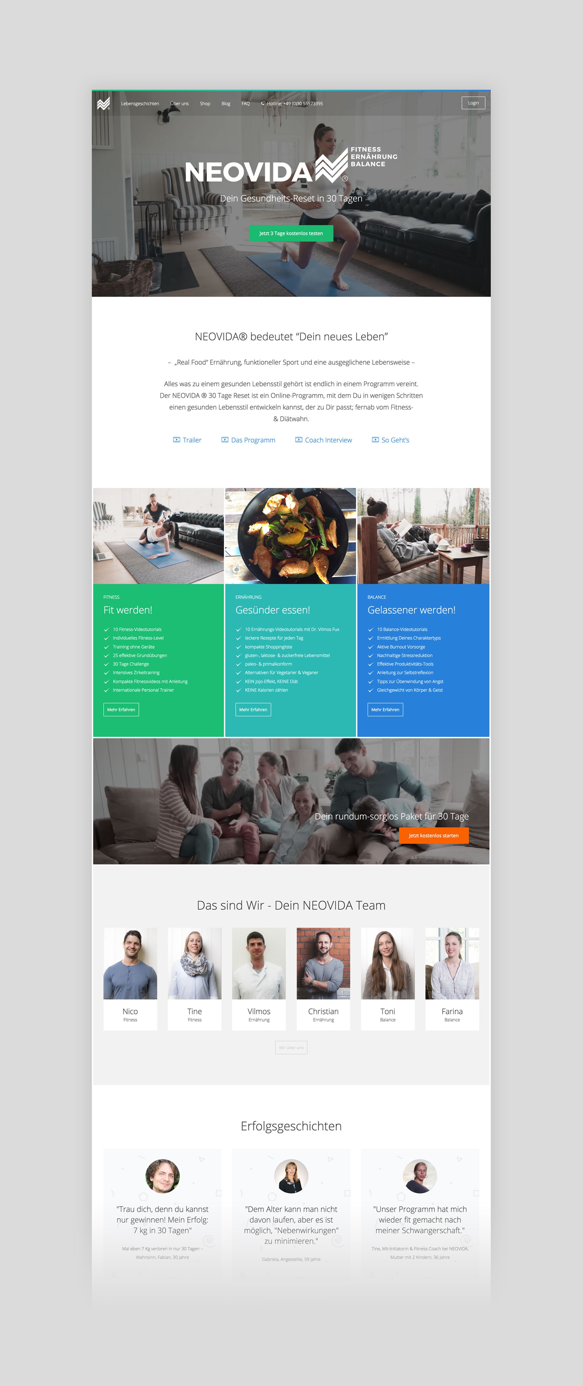 Neovida home page