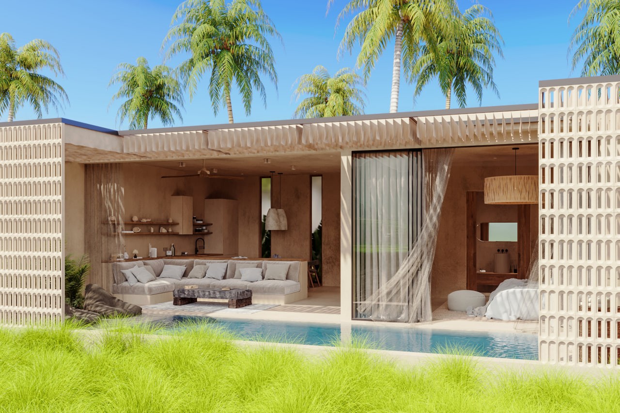 1-bedroom villa with private pool and rice field views in a quiet area of Ubud
