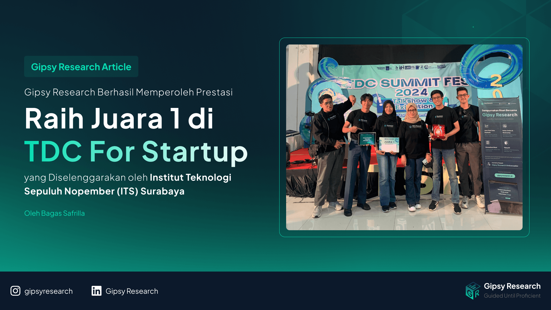 Gipsy Research Raih Juara 1 dalam Lomba TDC FOR STARTUP di TDC SUMMIT FEST ITS