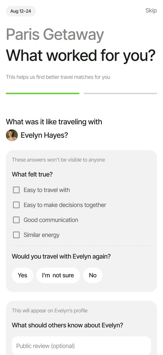 Feedback Screen