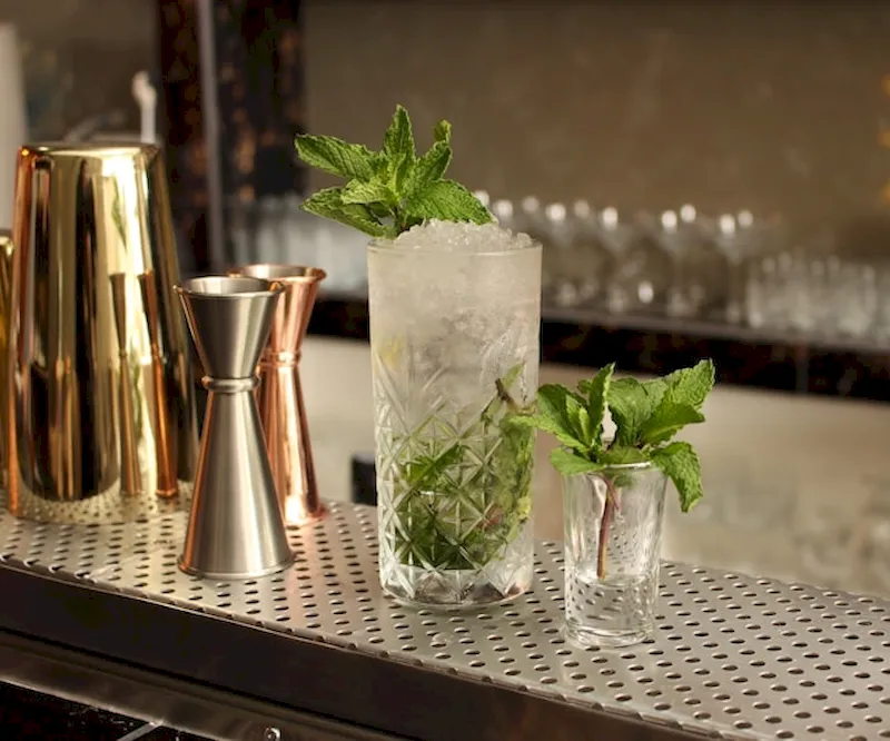 Mojito on a bar top