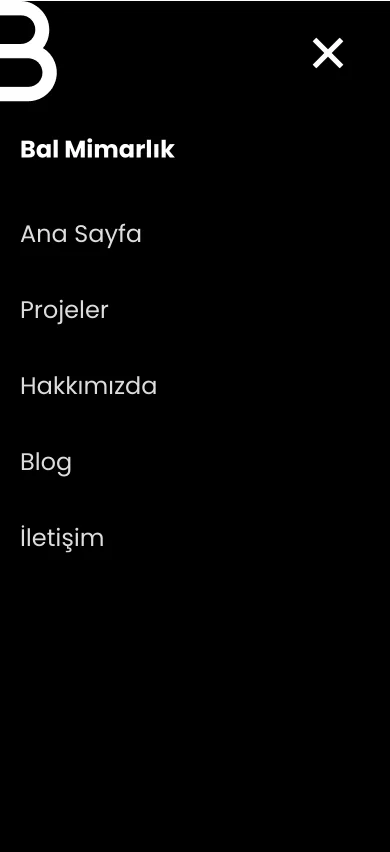 Mobile website mockup menu open