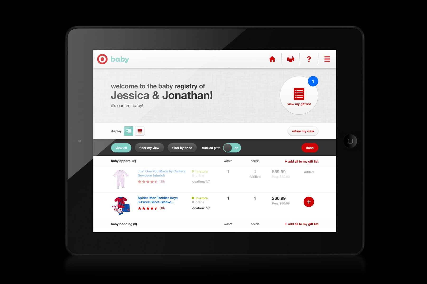 target wedding registry home page