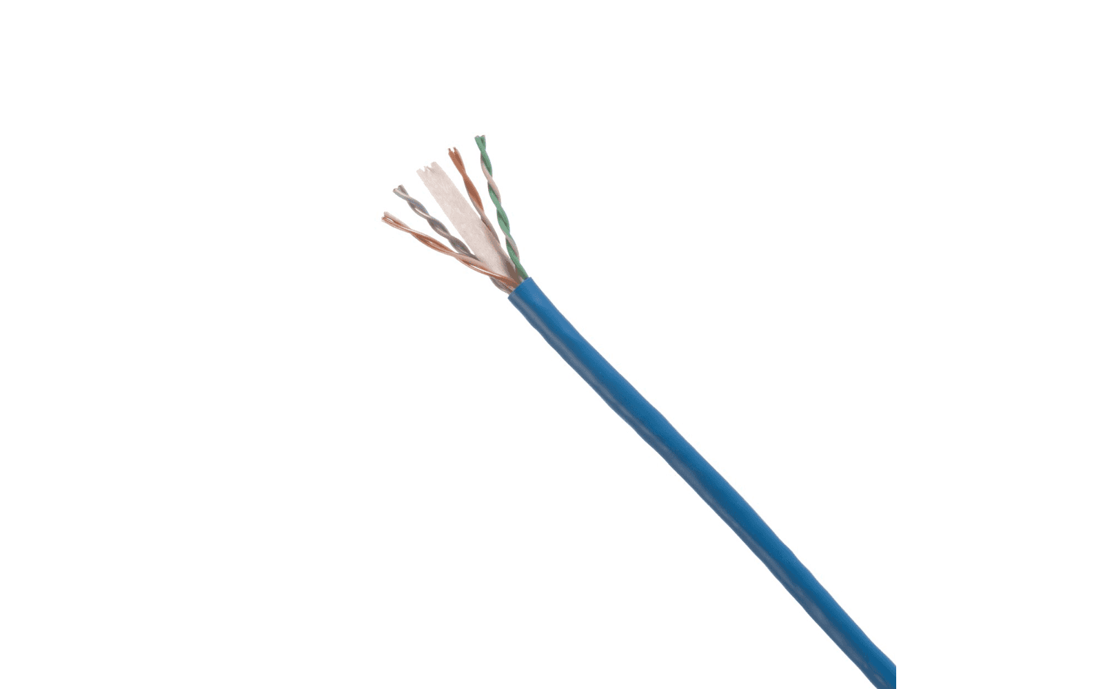 Cable Ethernet UTP azul con cuatro pares trenzados de cobre para red de datos
