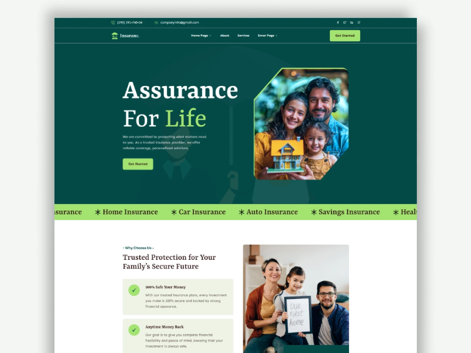 insurances complete insurance solution framer template