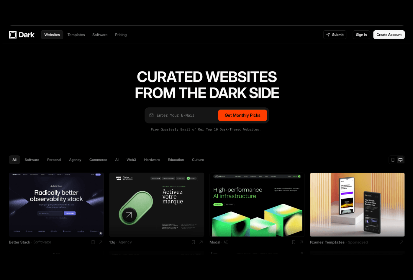 Dark design inspiration