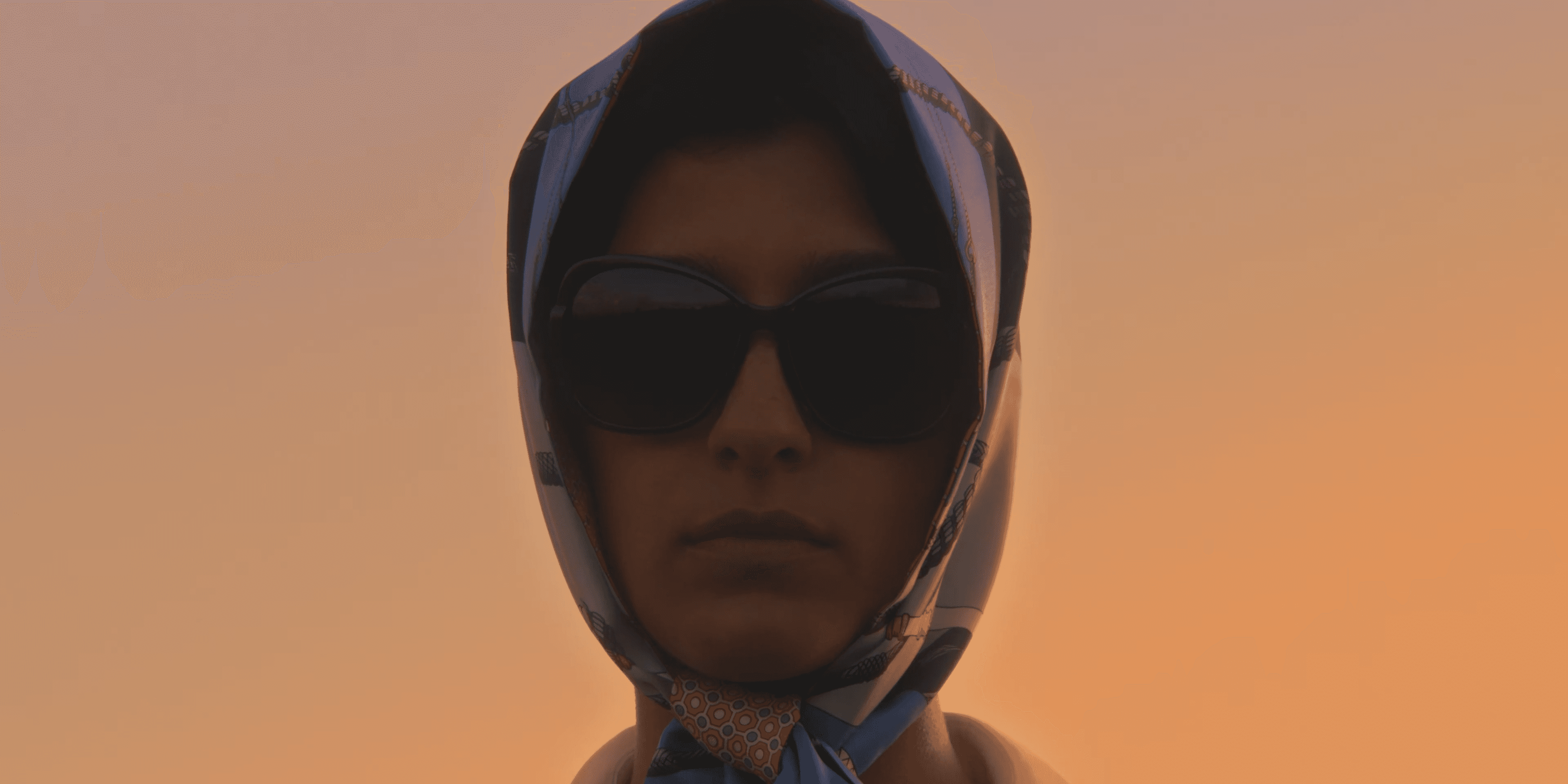 Abstract motion blur of a cyclist at night