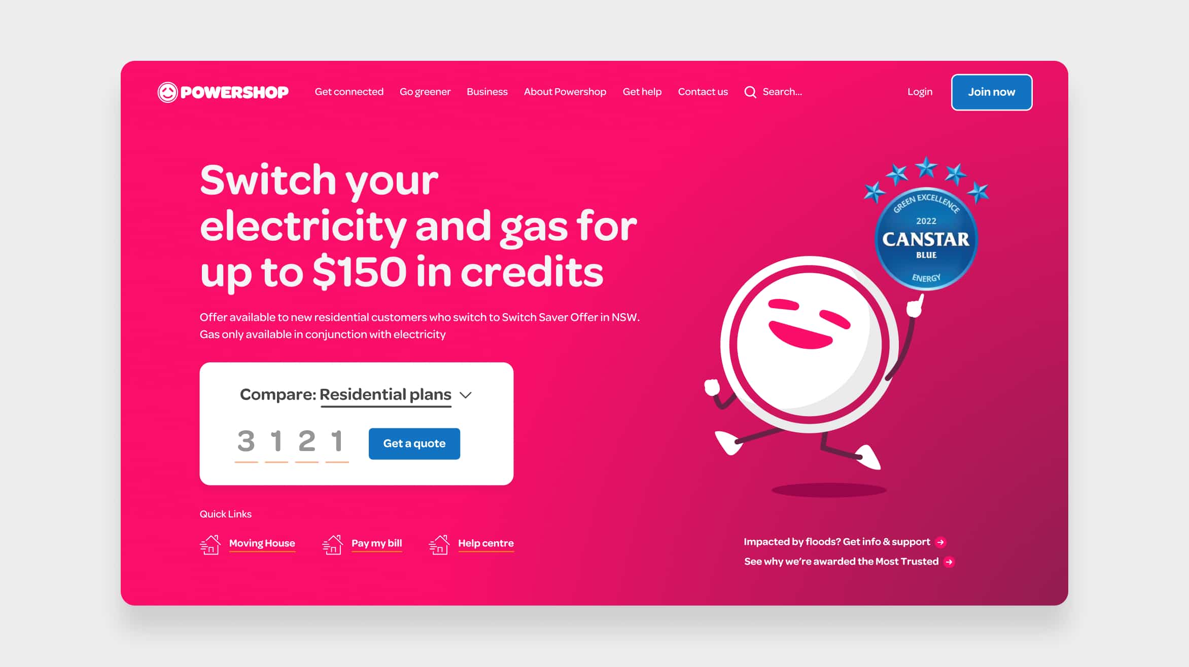 Powershop Home Page Design